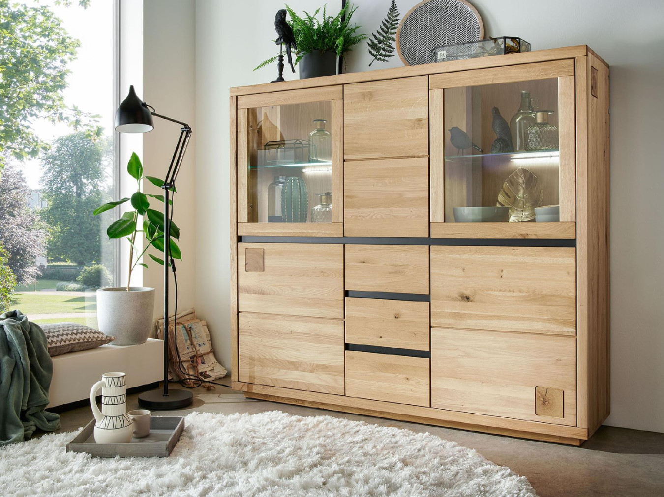 Highboard II Wohnzimmerschrank xx Wildeiche  Natur